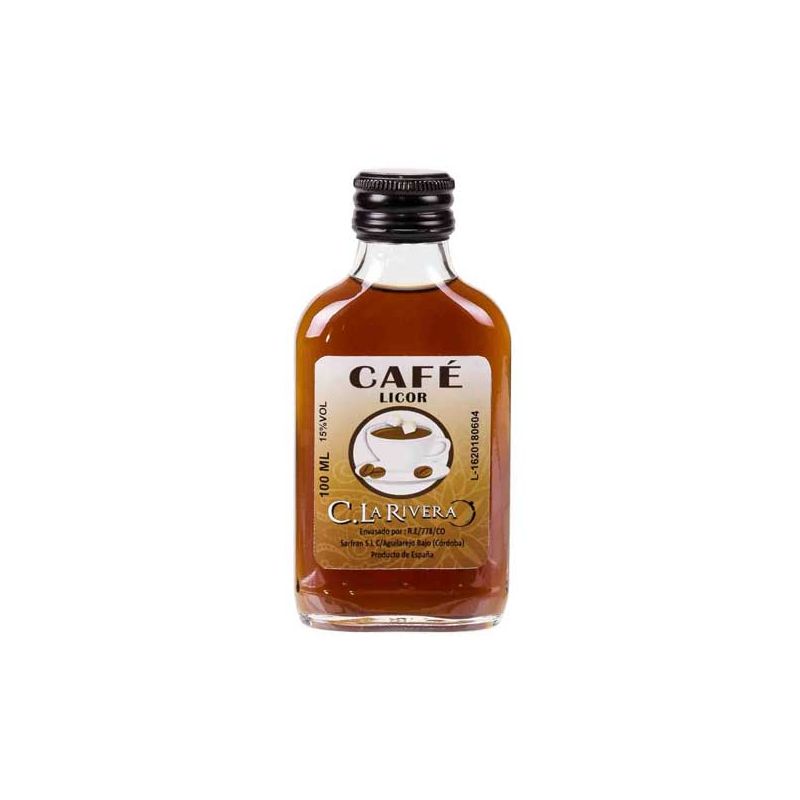 Licor de café 100 ml, petaca cristal