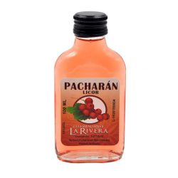 Licor de pacharán 100 ml, petaca cristal