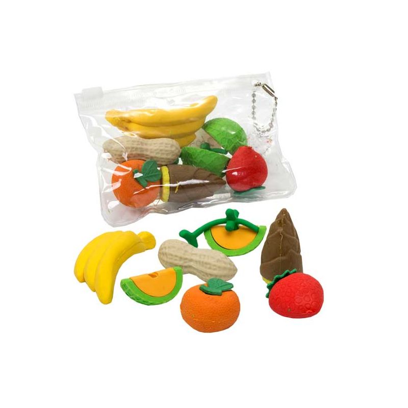 Surtido 7 gomas de borrar frutas para niños