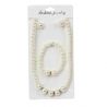 Conjunto de perlas; Pendientes, Collar y Pulsera