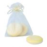 2 pastillas de jabón en bolsa de organza, color blanco