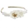 Diadema con flores blancas para niña o mujer