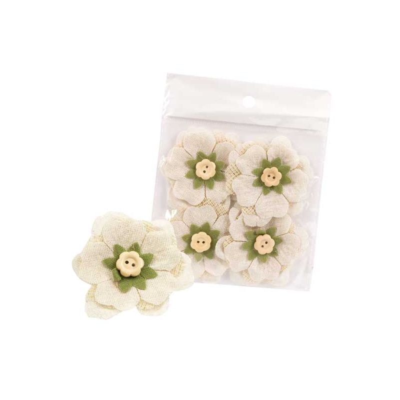 Pinzas con flor para adornar regalos (4 unidades)