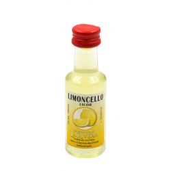 Mini-botellita de Licor Limoncello, 20 ml, modelo Dórica en cristal
