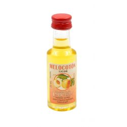 Mini-botellita de Licor de Melocotón, 20 ml, modelo Dórica en cristal