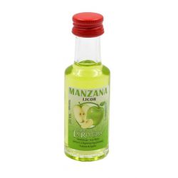 Mini-botellita de Licor de Manzana, 20 ml, modelo Dórica en cristal
