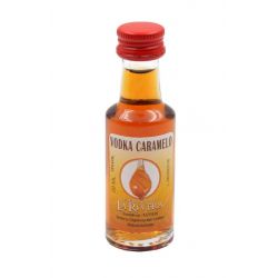 Mini-botellita de Licor de Vodka Caramelo, 20 ml, modelo Dórica en cristal