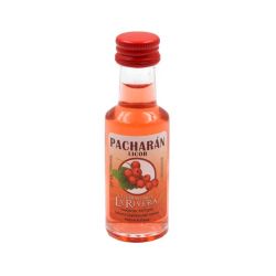 Mini-botellita de Licor de Pacharán, 20 ml, modelo Dórica en cristal