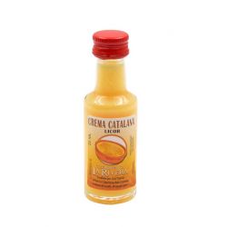 Mini-botellita de Licor de Crema Catalana, 20 ml, modelo Dórica en cristal