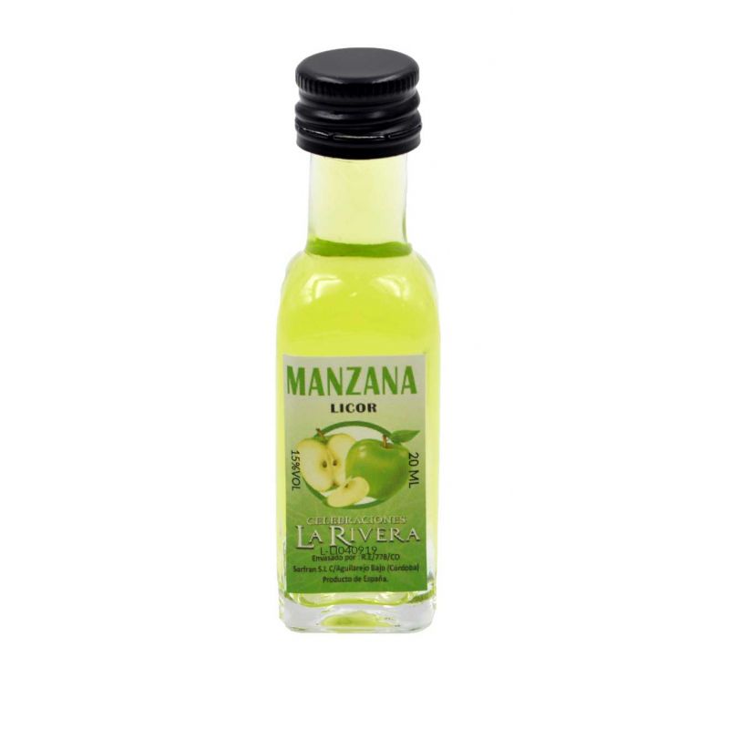 Mini-botellita de Manzana, 20 ml, modelo Marasca en cristal