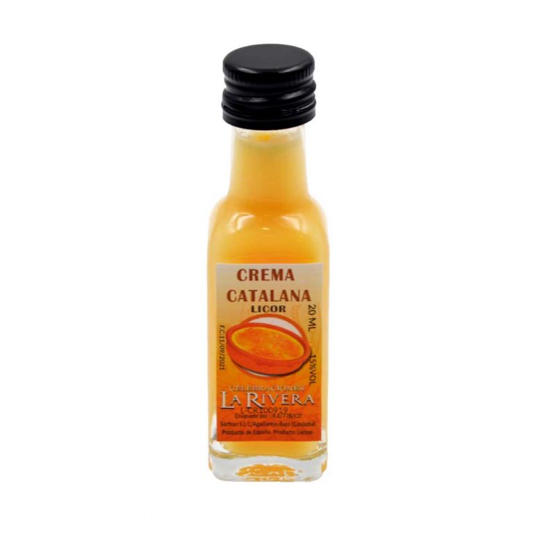 Botellita de crema catalana, 20 ml marasca en cristal
