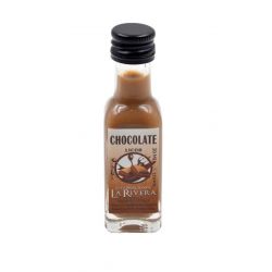 Mini-botellita de chocolate, 20 ml, modelo marasca en cristal