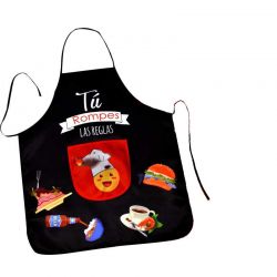 Divertido delantal en color negro para regalar en bodas