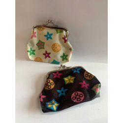 Monedero de clip surtido beige y marron
