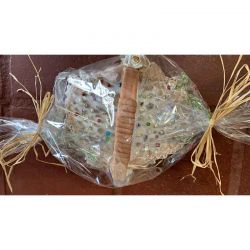 MEGA OFERTON. Pack de 100 alfileres con cesta, encaje  y envoltorio.