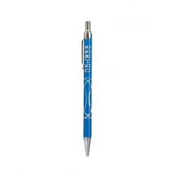 Portaminas azul, con dibujo grabado en color plata