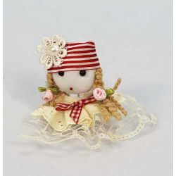 Broche muñeca gorra rayas