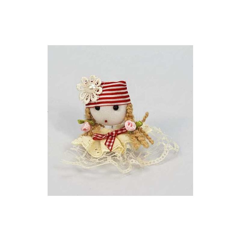 Broche muñeca gorra rayas