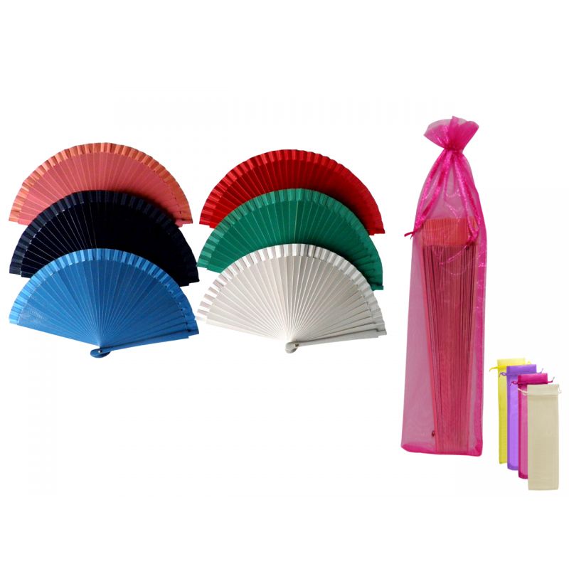 ABANICO LISO PEQUEÑO + BOLSA TULL LISA (8531)