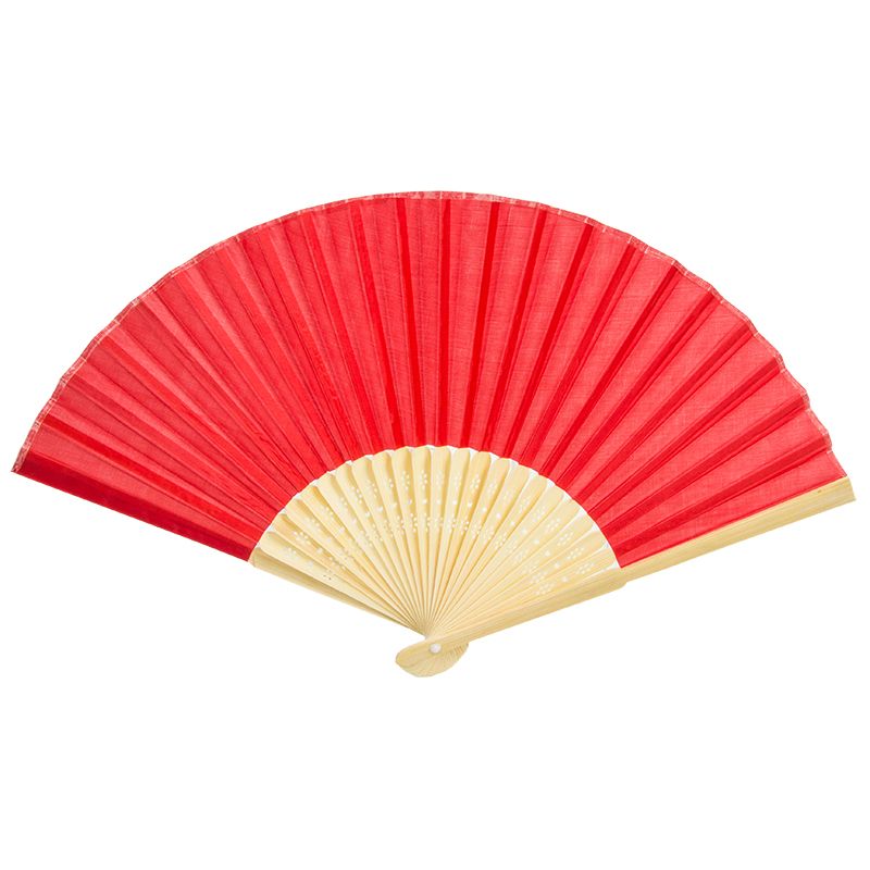Abanico  madera bambu rojo