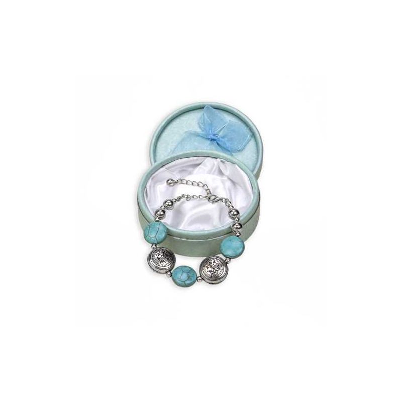 Pulsera piedras turquesa y plata