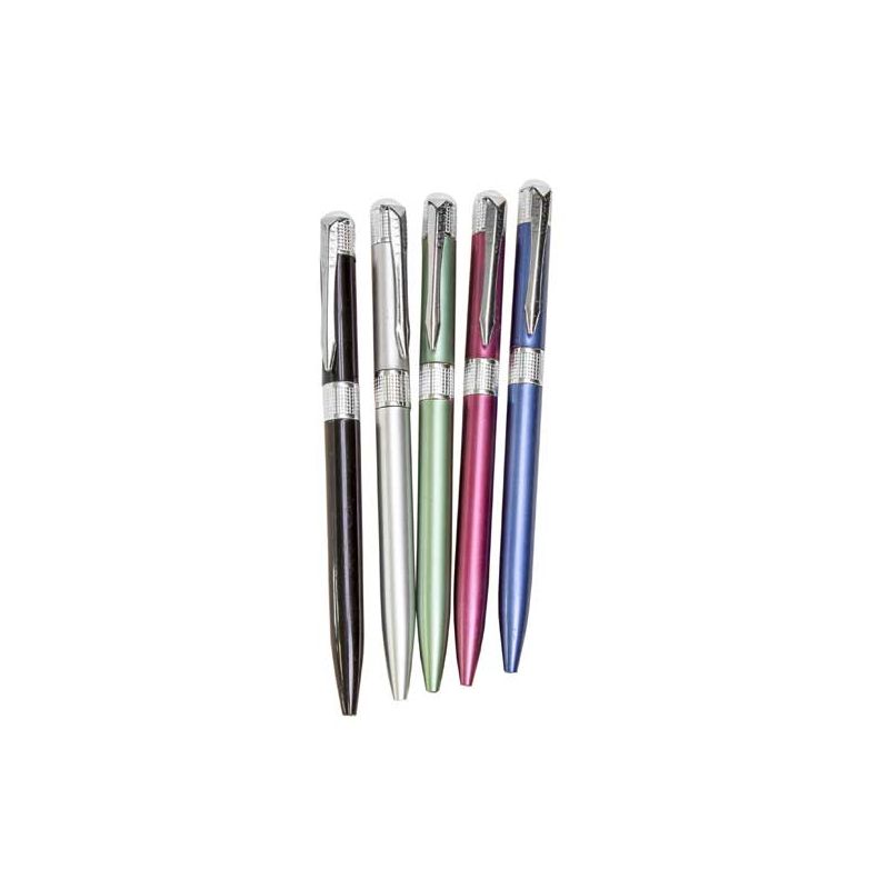 Bolígrafos de colores franja plateada surtidos