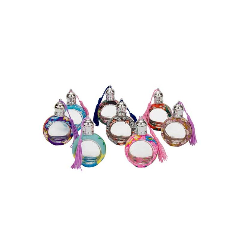 Bote perfume redondo con borla