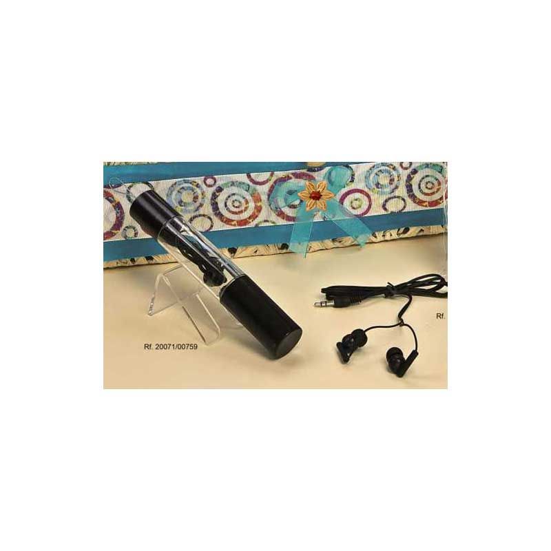 Auriculares en caja cilíndrica