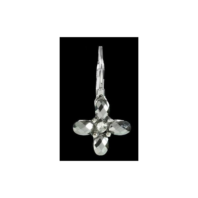 PENDIENTES PLATEADOS ZIRCONITAS, 1 cm.