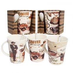 JUEGO TAZA  Y CUCHARA COFFE
