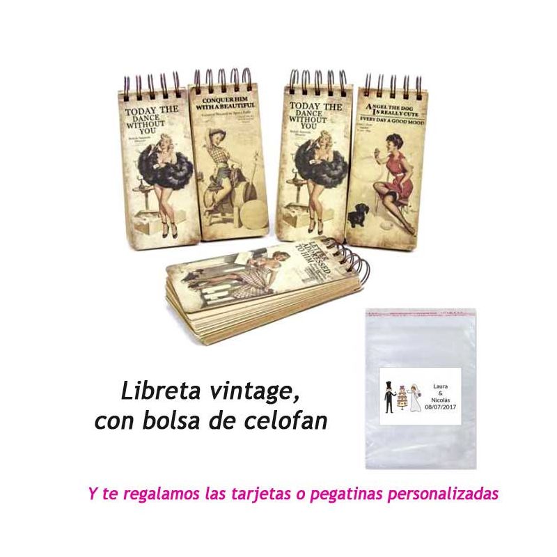 Libretas vintage con anillas,  regalo de Boda en Outlet
