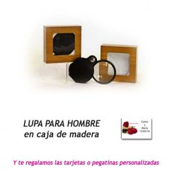 Lupa en caja de madera,  regalo de Boda en Outlet