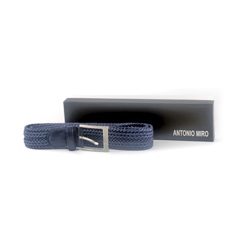 Cinturón para hombre en color azul con su caja, de Antonio Miro