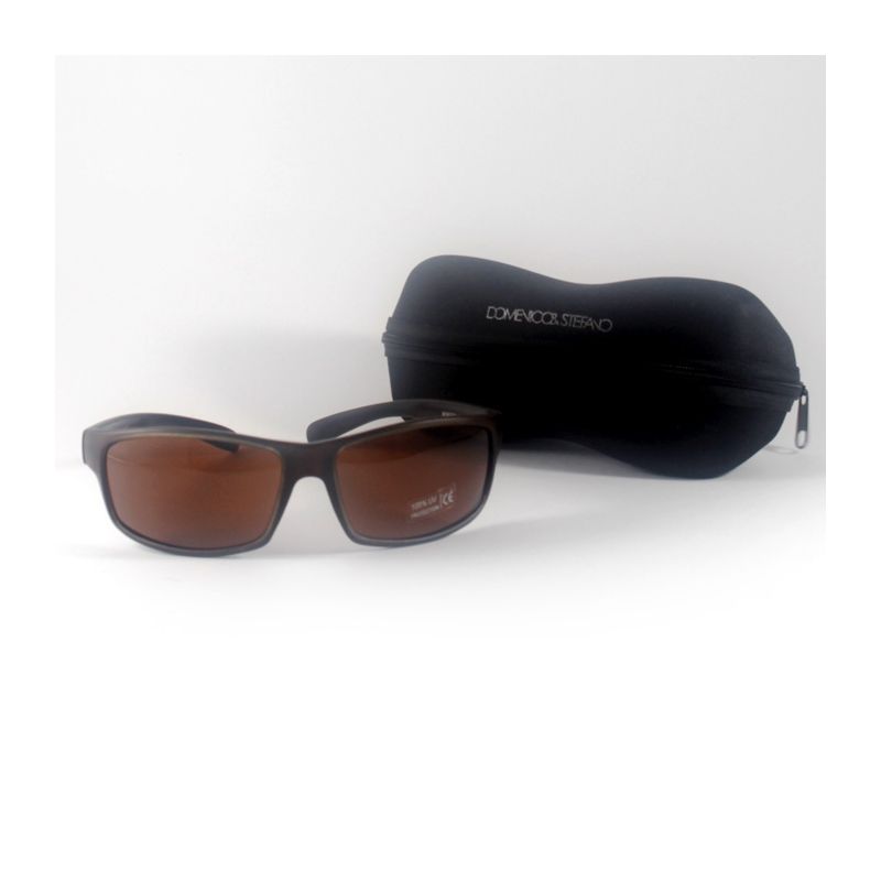 Gafas de sol deportivas, en marrón con funda flexible negra