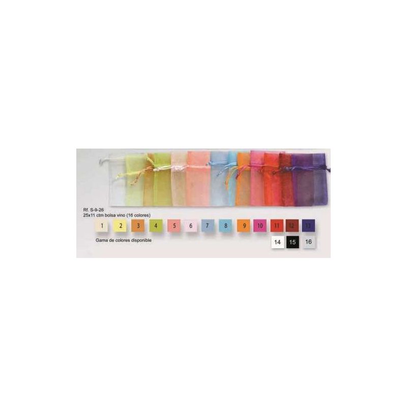Bolsa organza (medidas: 25x11cm) colores vino surtidos