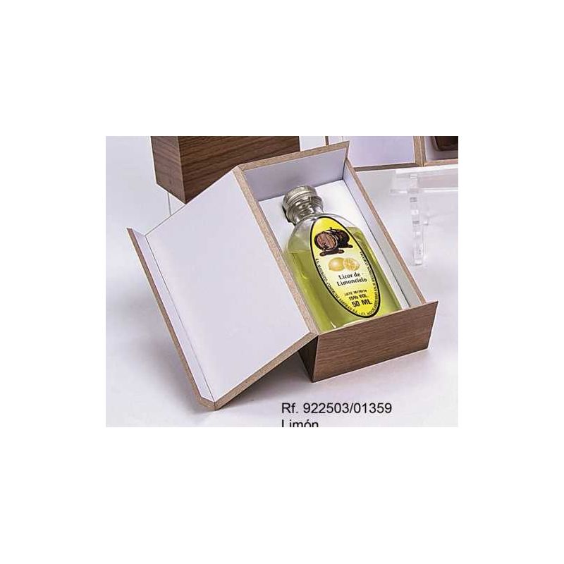 L. LIMON 50 ML BOTELLA  PLAST. PETACA EN CAJA MADERA