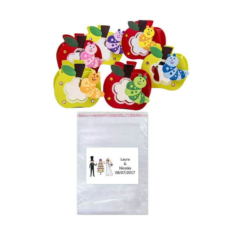 Pack lapicero con bolsa celofán y tarjeta o pegatina