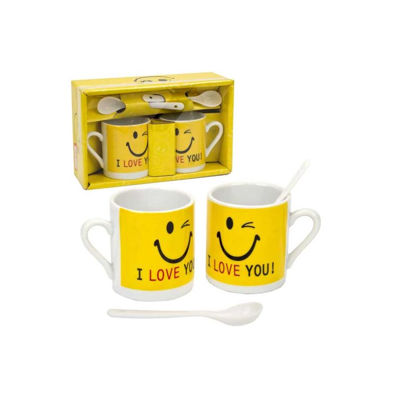 Juego de tazas emoticonos