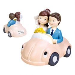 Figura para tarta de novios coche 17x11.5x13