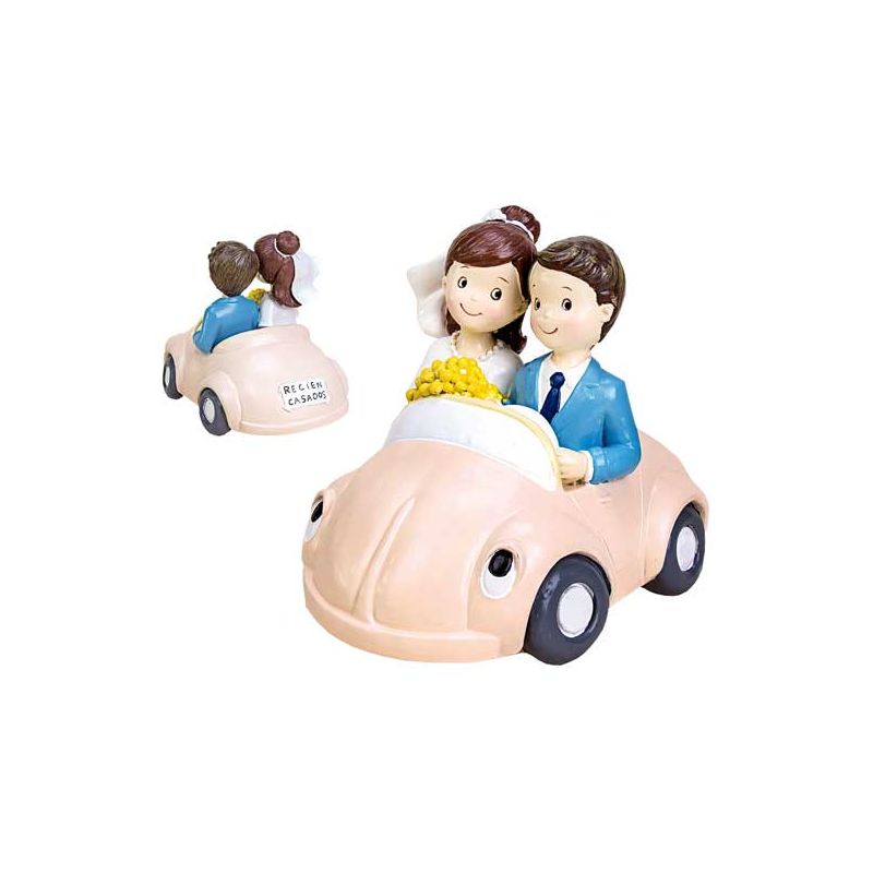 Figura para tarta de novios coche 17x11.5x13