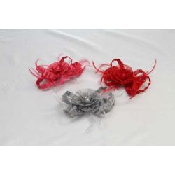 Tocado Flor Sinamay y Pluma Oca Biots tintadas en 3 colores