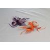 Original Tocado-Peina Flor Sinamay y plumas 3 colores