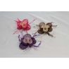 Original Tocado-Peina  Bicolor Flor sinamay y plumas faisan
