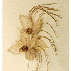 Tocado Dorado y Beige