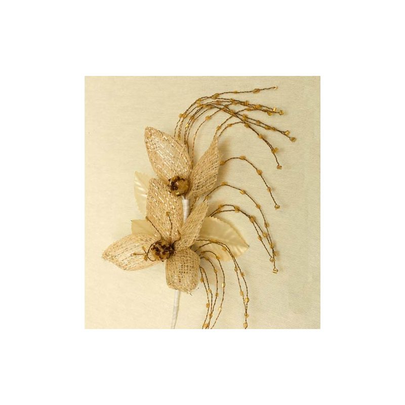 Tocado Dorado y Beige