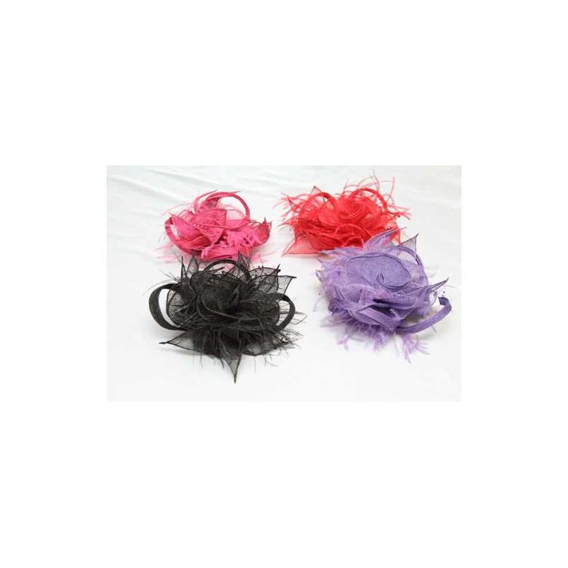 Tocado Crin Tubular, Sinamay, Pluma Avestruz c/abalorios