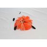 Tocado con Fleco Marabu Naranja y Fleco Avestruz Blanco