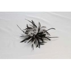 Tocado Plumas Cuello de Gallo Emperor y Marabu/Biot en Blanco y
