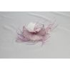 Tocado Cuerpo de Sinamay y Flor de Plumas Oca Biots Lila