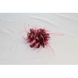 Tocado Montaje de Plumas Pavo Real Tintadas  y Avestruz Recortad